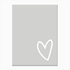 Grey Heart Canvas Print