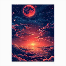 Red Moon In The Sky 8 Canvas Print