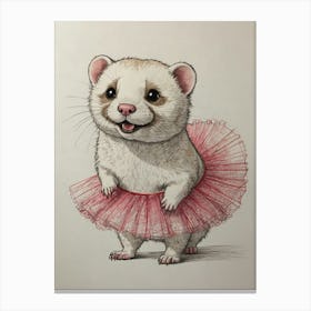 Ferret In A Tutu 5 Canvas Print