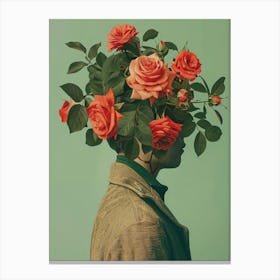 Roses On The Head Canvas Print