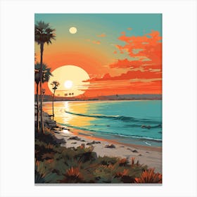 Coronado Beach San Diego California, Vibrant Painting 1 Canvas Print