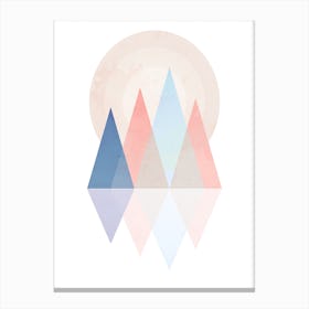 Pink Blue Scandi Mountains Canvas Print