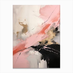 Pink And Brown Abstract Raw Painting 7 Canvas Print