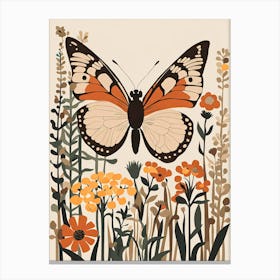 Butterflies and Flowers in Soft Colours I Canvas Print