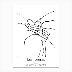 Lumbreras,Spain Minimalist Map Canvas Print