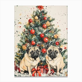 Christmas Pugs 14 Canvas Print