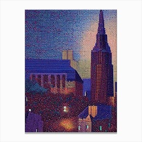 Warren, City Us  Pointillism Canvas Print