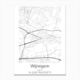 Wijnegem,Belgium Minimalist Map Canvas Print