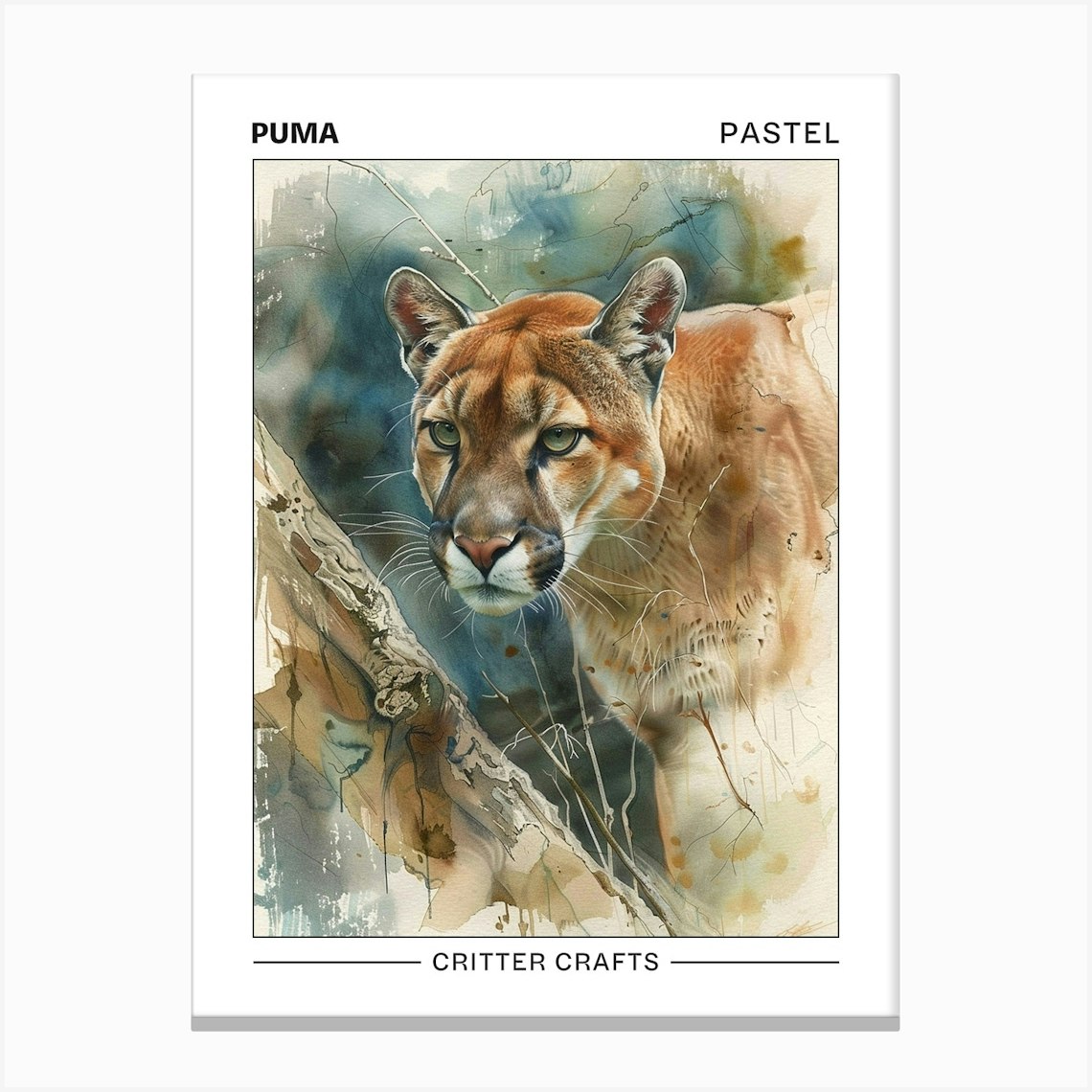 Puma Pastel Watercolour 4 Poster Toile