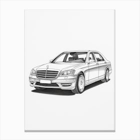 Mercedes Benz S Class Line Drawing 2 Canvas Print