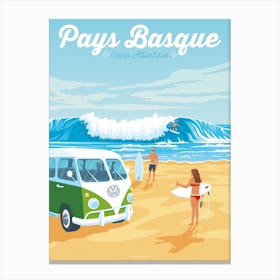 Basque Country Surf Travel France Canvas Print