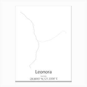 Leonora,Australia Minimalist Map Canvas Print