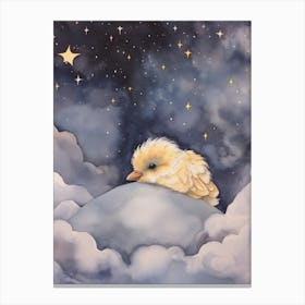 Baby Bird 3 Sleeping In The Clouds Canvas Print
