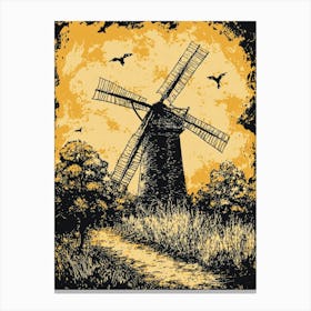 Windmill With Birds Lienzo