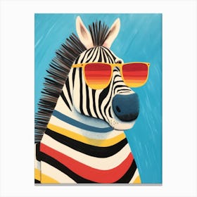 Little Zebra 1 Wearing Sunglasses Canvas Print