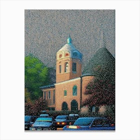 Dearborn, City Us  Pointillism Canvas Print