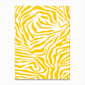 Zebra Stripes Yellow Canvas Print