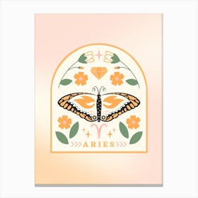 Zodiac Butterfly Aries Canvas Print