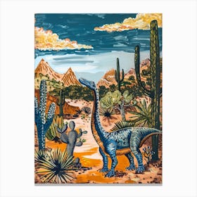 Abstract Dinosaur In The Desert Painting 3 Canvas Print