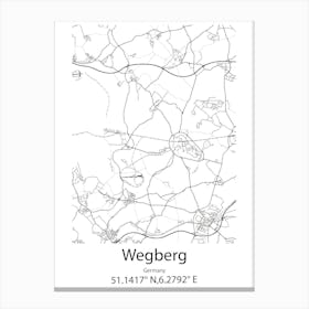 Wegberg,Germany Minimalist Map Canvas Print