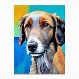 Flat Coated Retriever Fauvist Style dog Canvas Print