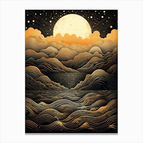 Moon Over The Sea Canvas Print