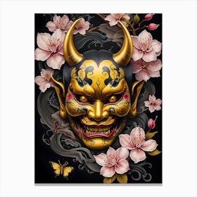 Floral Irezumi The Traditional Japanese Tattoo Hannya Mask (47) Canvas Print