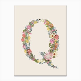 Q Oat Alphabet Letter Canvas Print