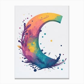 Colorful Letter C Illustration Canvas Print