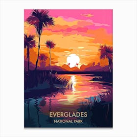 Everglades National Park Travel Poster Illustration Style 1 Canvas Print