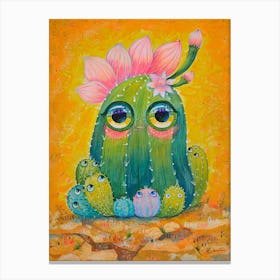 Blooming cactus with small children Toile