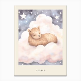 Sleeping Baby Alpaca 2 Nursery Poster Canvas Print