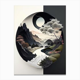 Landscapes 4, Yin and Yang Illustration Canvas Print