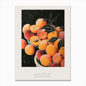 Art Deco Peaches Still Life 2 Poster Canvas Print