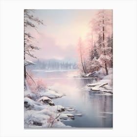 Dreamy Winter Painting Lake Tahoe Usa 1 Canvas Print