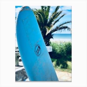 Blue Surfboard Canvas Print