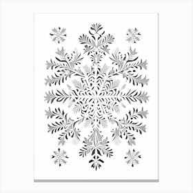 Cold, Snowflakes, William Morris Inspired 2 Canvas Print