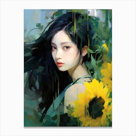 Sunflower Girl 11 Canvas Print