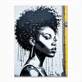 Graffiti Mural Of Beautiful Black Woman 53 Canvas Print