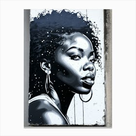 Graffiti Mural Of Beautiful Black Woman 144 Canvas Print