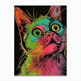 Psychedelic Cat Canvas Print