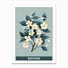 Dogwood Tree Flat Illustration 1 Poster Canvas Print