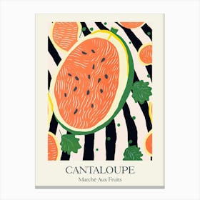 Marche Aux Fruits Cantaloupe Fruit Summer Illustration 2 Canvas Print