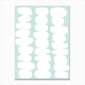 Serenity Organic Abstract Pebbles White on Powder Blue Sky Canvas Print