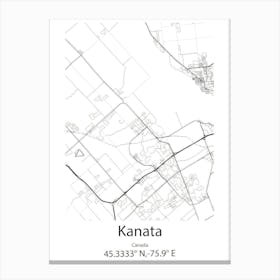 Kanata,Canada Minimalist Map Canvas Print