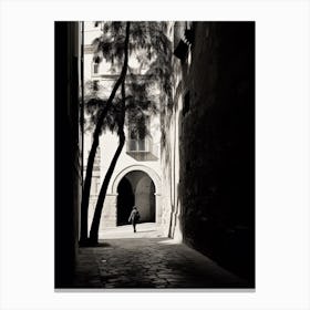 Tarragona, Spain, Black And White Analogue Photography 1 Canvas Print