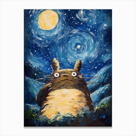 Starry Night Totoro Canvas Print