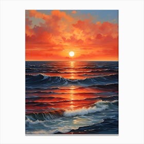 Sunset Over The Ocean 2 Canvas Print