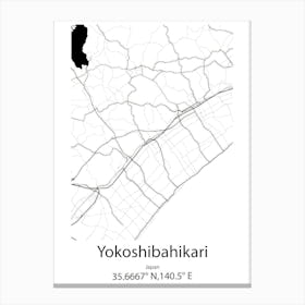 Yokoshibahikari,Japan Minimalist Map Leinwandbild