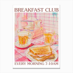 Breakfast Club Coffee And Toastie 1 Canvas Print